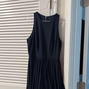 Elegant Navy Sleeveless Maxi Dress